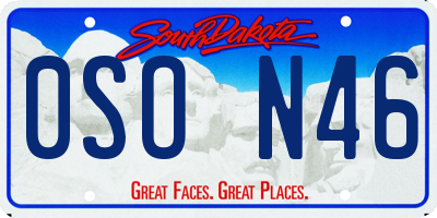 SD license plate 0SON46