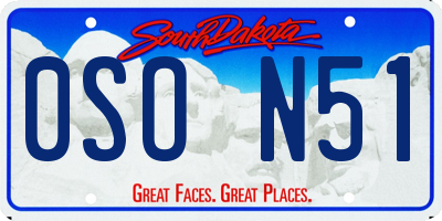 SD license plate 0SON51
