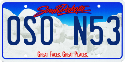 SD license plate 0SON53