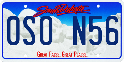 SD license plate 0SON56