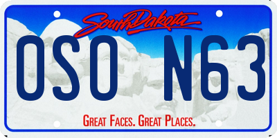 SD license plate 0SON63