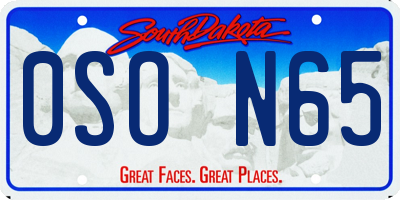 SD license plate 0SON65