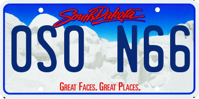 SD license plate 0SON66