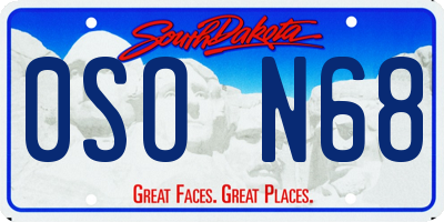 SD license plate 0SON68
