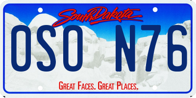 SD license plate 0SON76