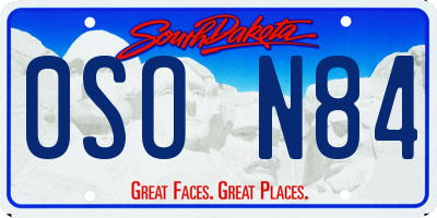 SD license plate 0SON84
