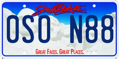 SD license plate 0SON88