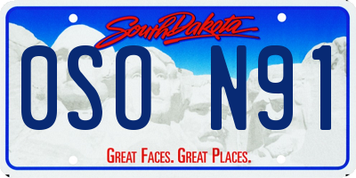 SD license plate 0SON91