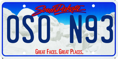SD license plate 0SON93