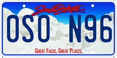 SD license plate 0SON96
