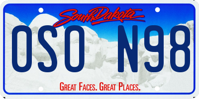 SD license plate 0SON98