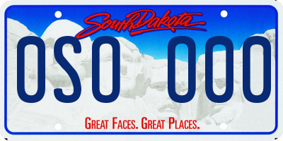 SD license plate 0SOO00