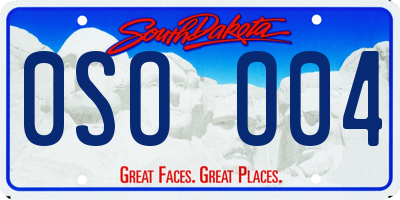 SD license plate 0SOO04