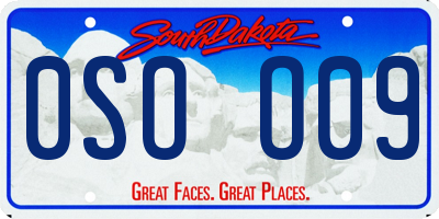 SD license plate 0SOO09