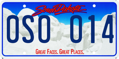 SD license plate 0SOO14