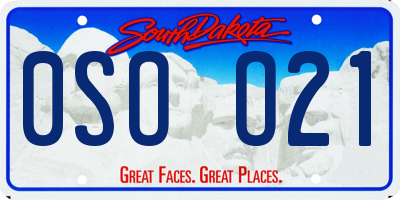 SD license plate 0SOO21