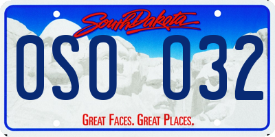 SD license plate 0SOO32