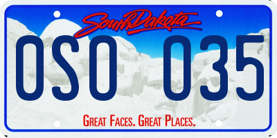 SD license plate 0SOO35
