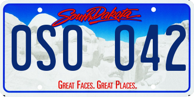 SD license plate 0SOO42