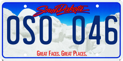 SD license plate 0SOO46