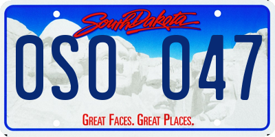 SD license plate 0SOO47