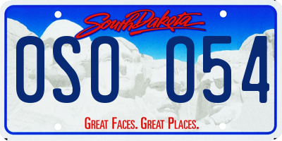 SD license plate 0SOO54