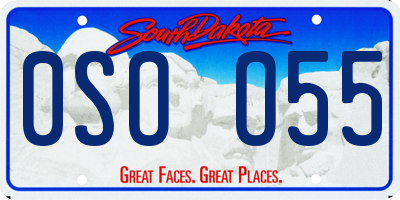 SD license plate 0SOO55