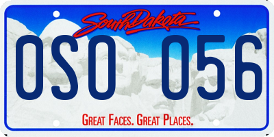 SD license plate 0SOO56