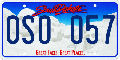 SD license plate 0SOO57