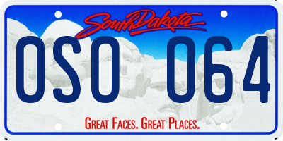 SD license plate 0SOO64