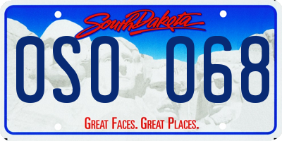 SD license plate 0SOO68