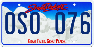 SD license plate 0SOO76