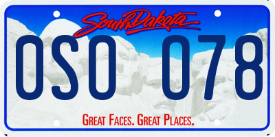 SD license plate 0SOO78