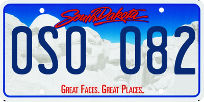 SD license plate 0SOO82