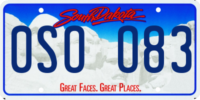 SD license plate 0SOO83