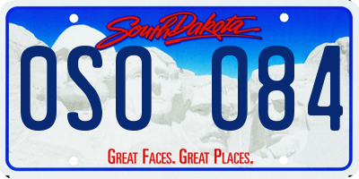 SD license plate 0SOO84