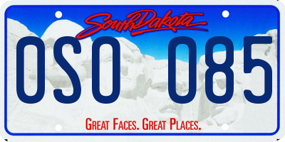 SD license plate 0SOO85