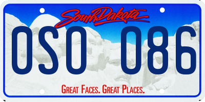 SD license plate 0SOO86