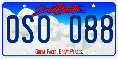 SD license plate 0SOO88