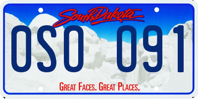 SD license plate 0SOO91