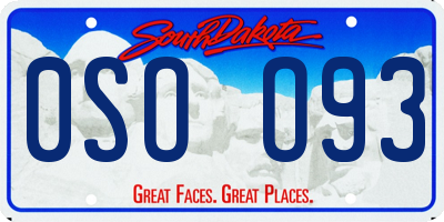 SD license plate 0SOO93