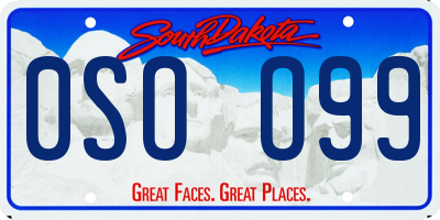 SD license plate 0SOO99