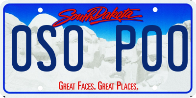 SD license plate 0SOP00
