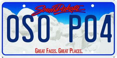 SD license plate 0SOP04