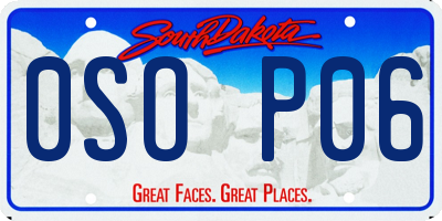 SD license plate 0SOP06