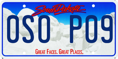 SD license plate 0SOP09