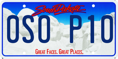 SD license plate 0SOP10