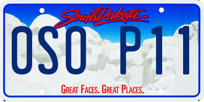 SD license plate 0SOP11