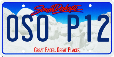 SD license plate 0SOP12