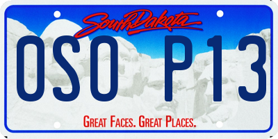 SD license plate 0SOP13
